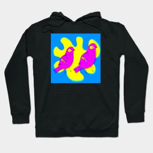 Neon Bird Glitch Art Hoodie